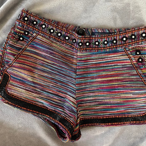 FRENCH CONNECTION Multicolor Shorts With Sequin Hem Size 6 - Picture 1 of 8